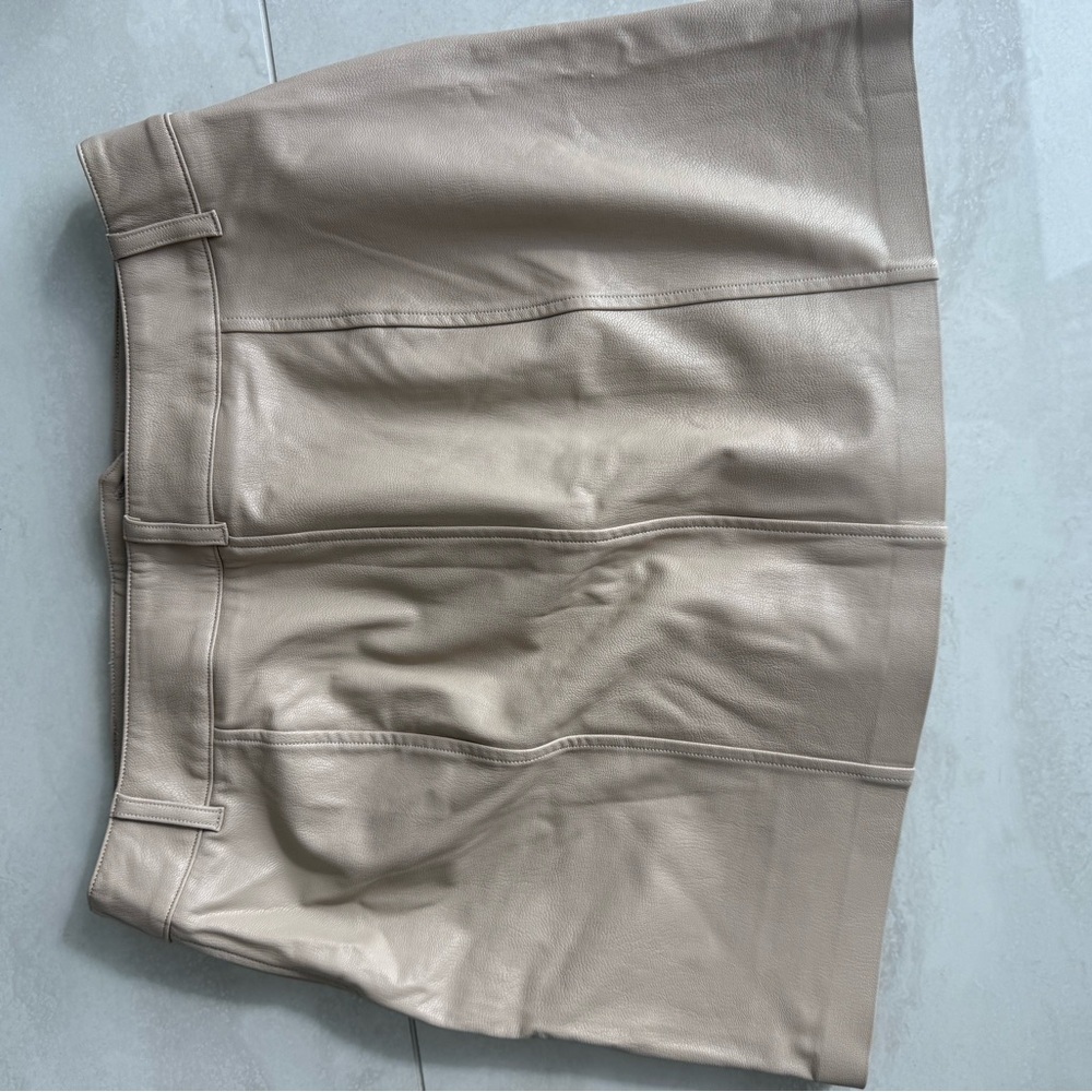 NEW Commando Faux Leather Utility Micro Mini Skirt | Sand SMALL - Picture 6 of 6